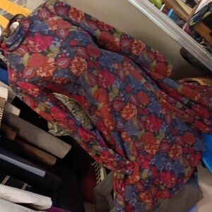 Laura Ashley Vintage Multicolor Floral Womens Size 10 Dress